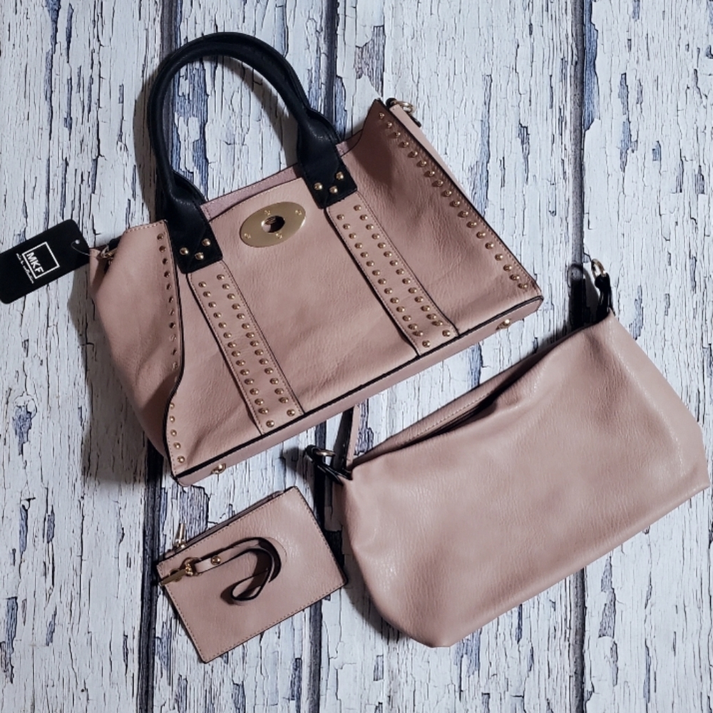 MKF Collection Elissa Satchel Handbag Purse by Mia K. Farrow - DUSTY PINK - NWT